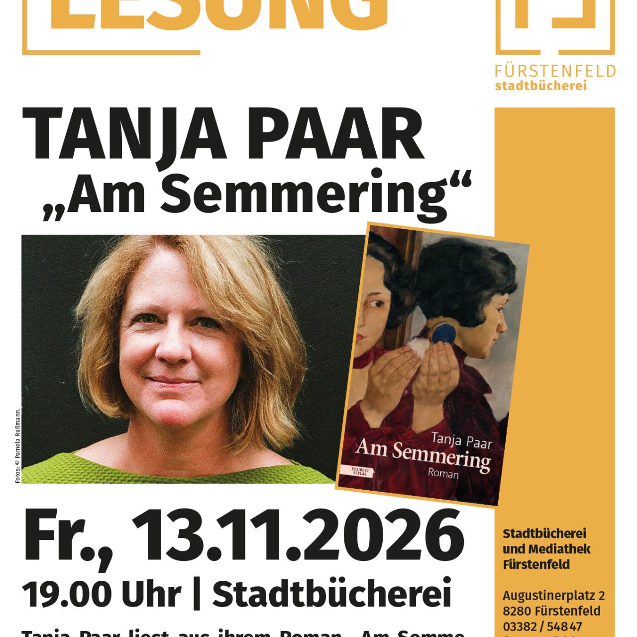 Lesung mit Tanja Paar